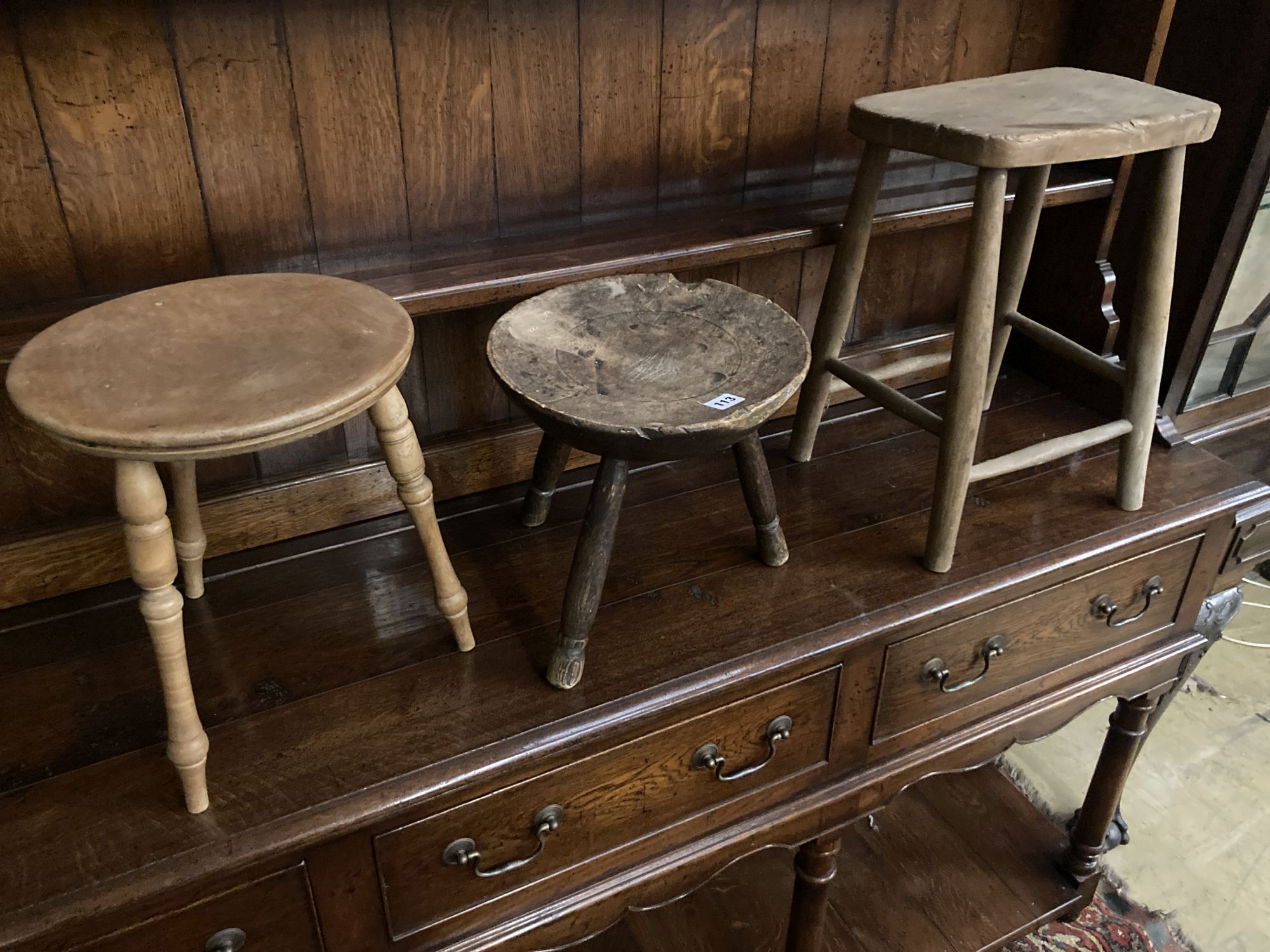 Three 19th century provincial stools